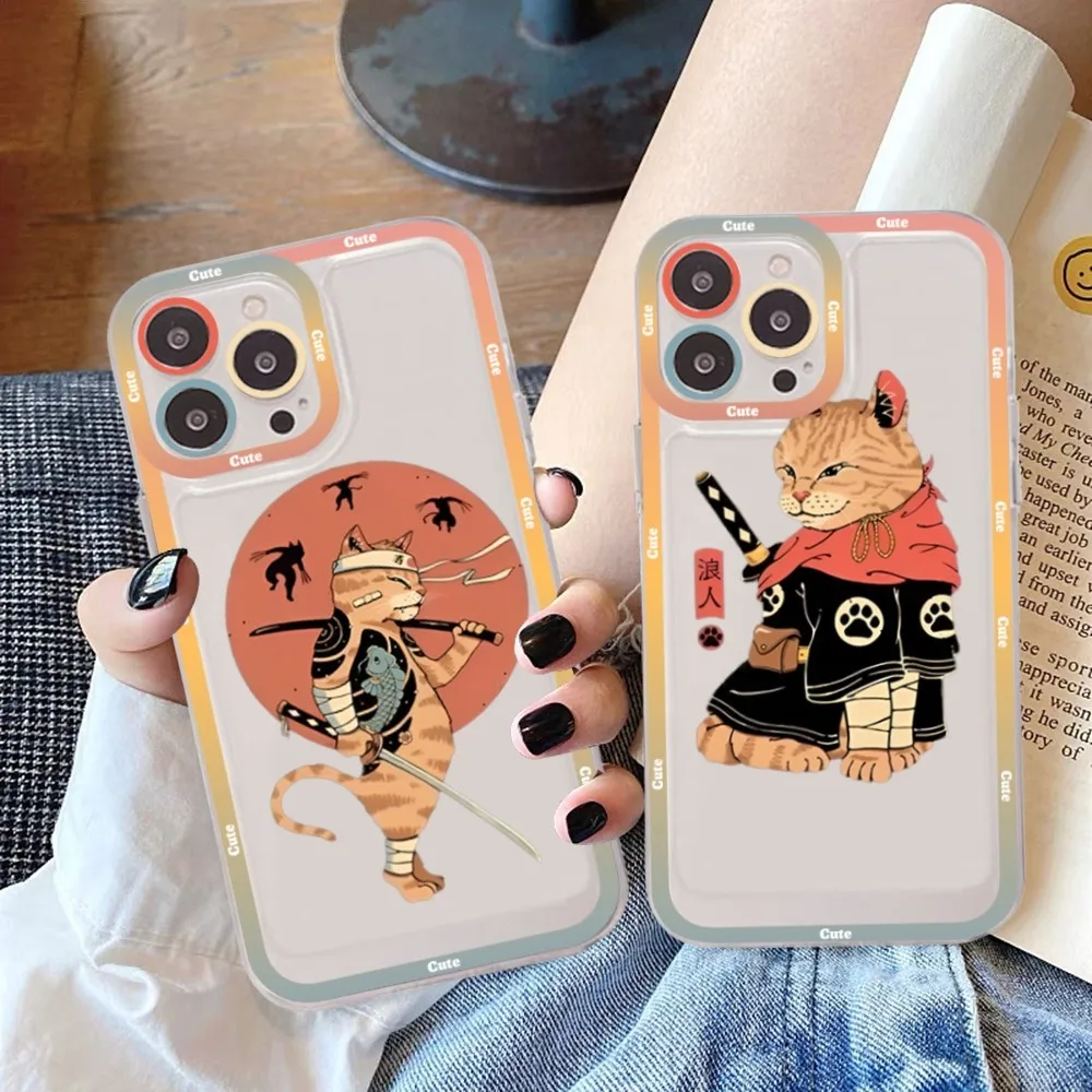 

Neko Ramen Phone Case For iPhone 14 13 12 11 Pro Max Mini X Xs XR 6 7 8 Plus SE 2020 Transparent Case
