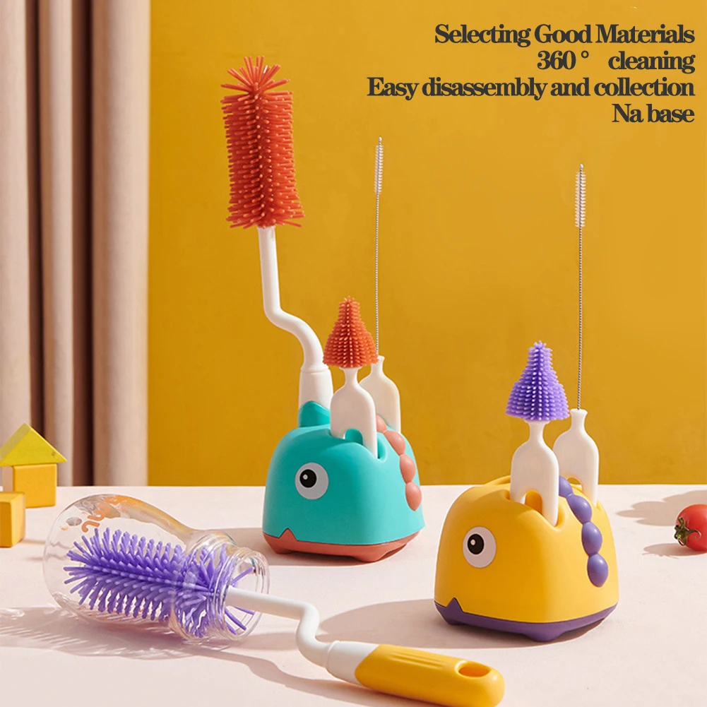 

Silicone Bottle Cleaning Brush Set Baby Pacifier Straw Scrubber Small Brush 360° Cup Washing Kitchen Cleaning Tool Baby Item
