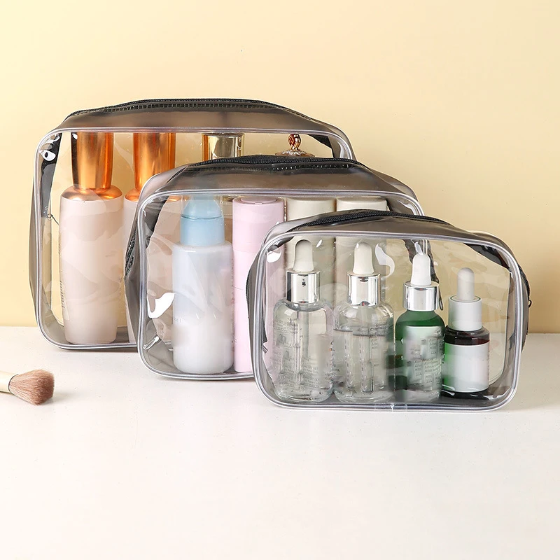 

1Pcs PVC Women Zipper Clear Makeup Bags Transparent Cosmetic Bag Beauty Case Travel Organizer Storage Bath Toiletry Wash Bag