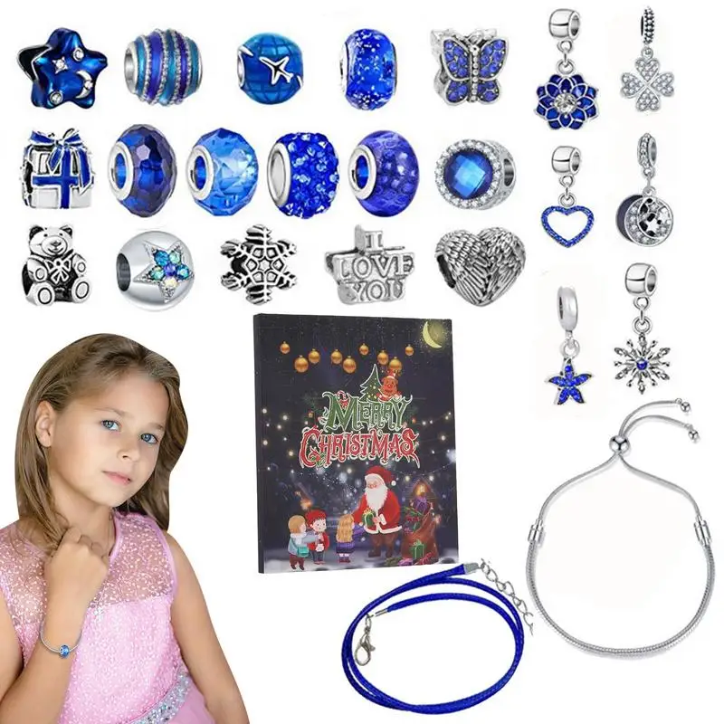 

Christmas Advent Calendar Charm Bracelet Christmas Countdown Calendar Bracelet Making Kit For Girls Merry Christmas Jewelry