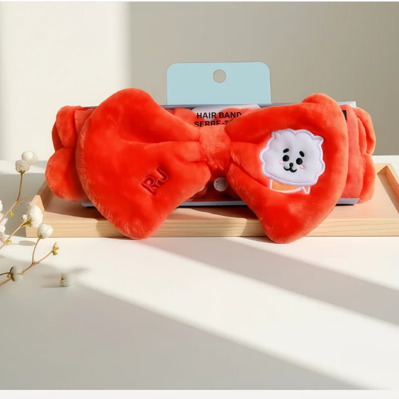 Фото Плюшевая эластичная повязка на голову BT21 с мультяшными персонажами, милые повязки для волос для девочек, для йоги и макияжа, мягкие теплые повязки для пар, подарок для девочек №2