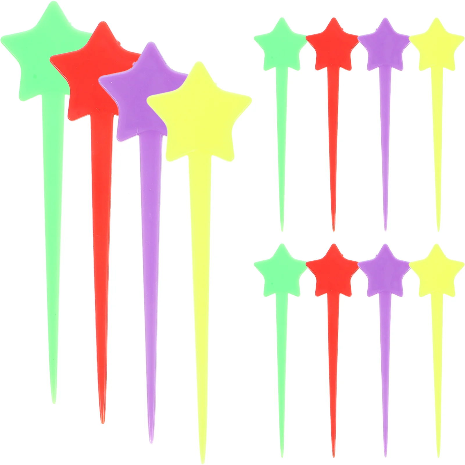 

Small Fruit Toothpicks Kabob Sticks Tasting Appetizer Forks Cake Star Shape Fruits Plastic Cocktail