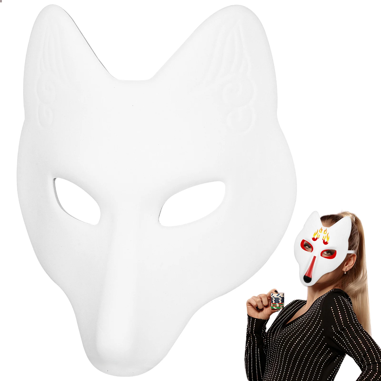 

Костюмы на Хэллоуин, маска, лиса, искусственная кожа, сделай сам, маскарадный костюм, животное, кошка, косплей, простое лицо, половина росписи, Искусственная женщина