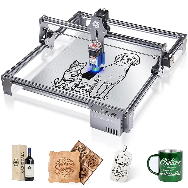 

SCULPFUN S6PRO 60W Laser Engraving Machine Wood Acrylic laser engraver cutter High Precision 410x420mm carving erea full-metal