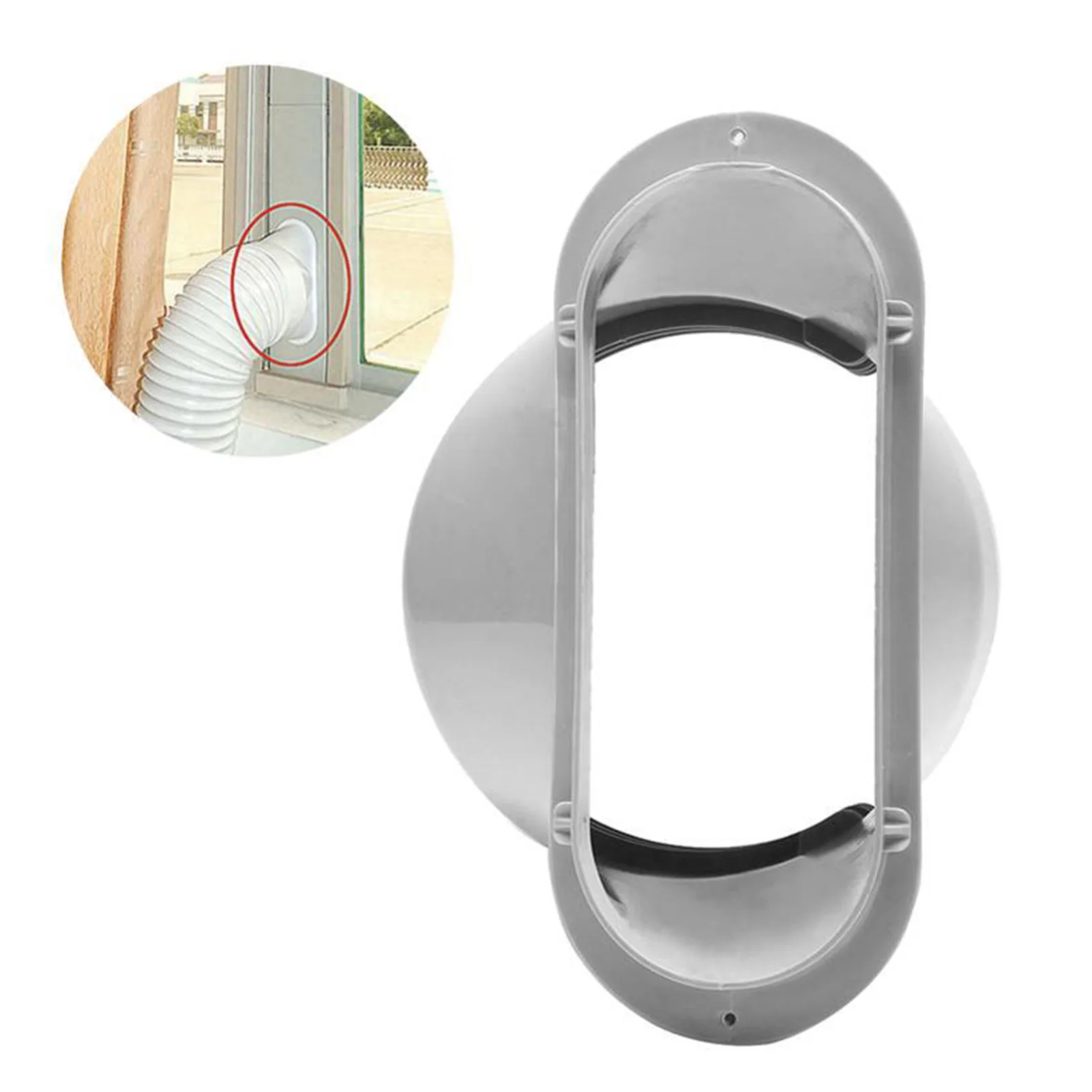 

Connector for Connecting Window Sealing Plate with Oval Vent and Air Conditioner Exhaust Hose Tube Connector with Dia 150/130mm