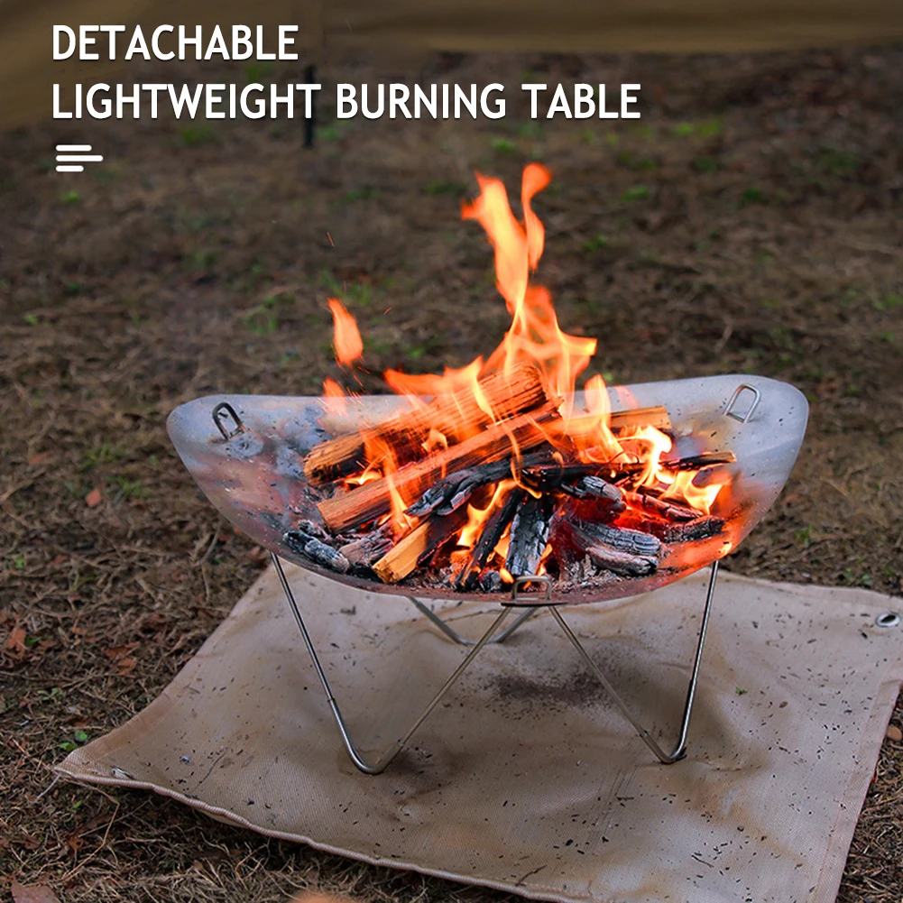 

Подставка для кемпинга, Портативная подставка для огня из нержавеющей стали, с сумкой для хранения, для барбекю, походов