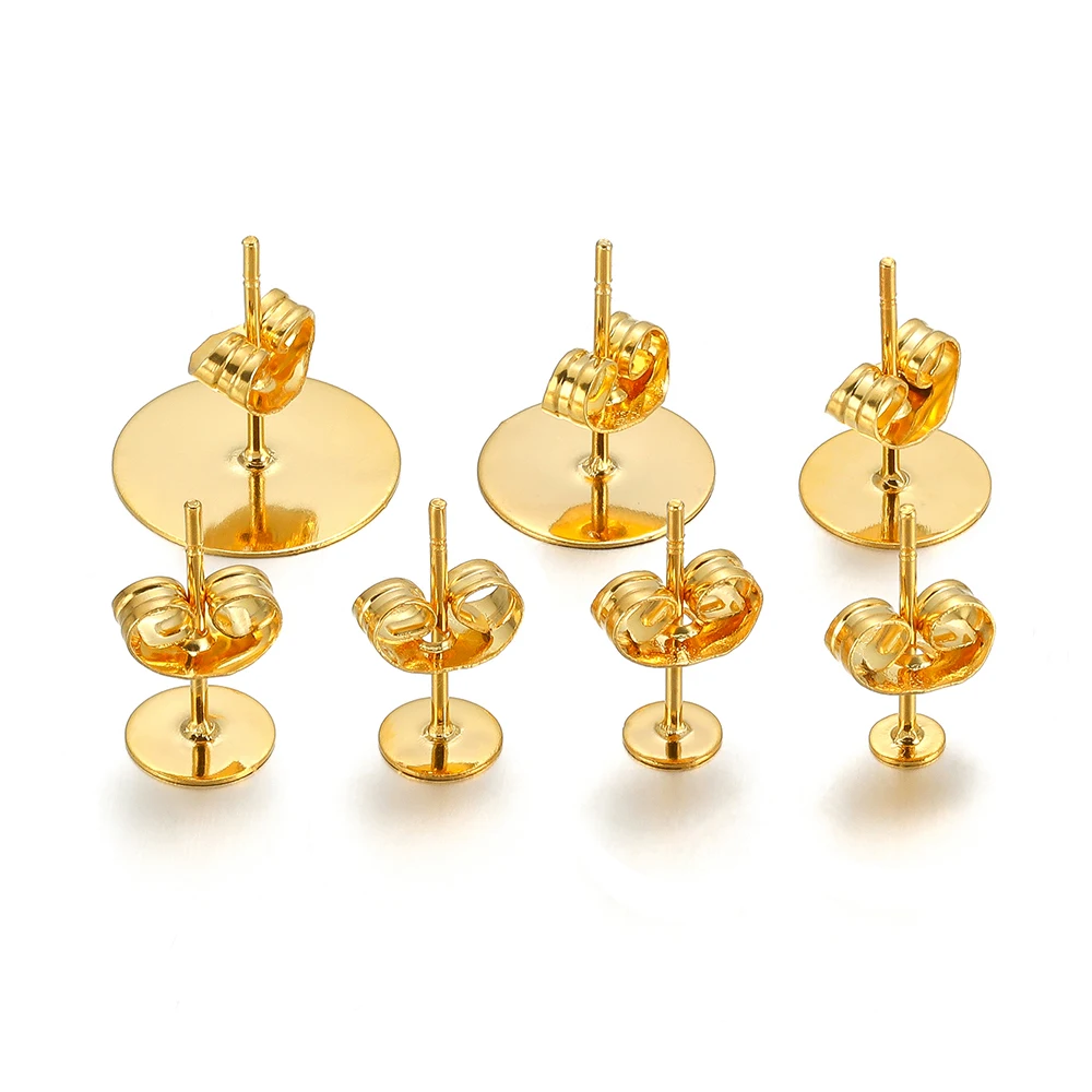 Пустое основание для сережек-гвоздиков из нержавеющей стали 50-100 шт.