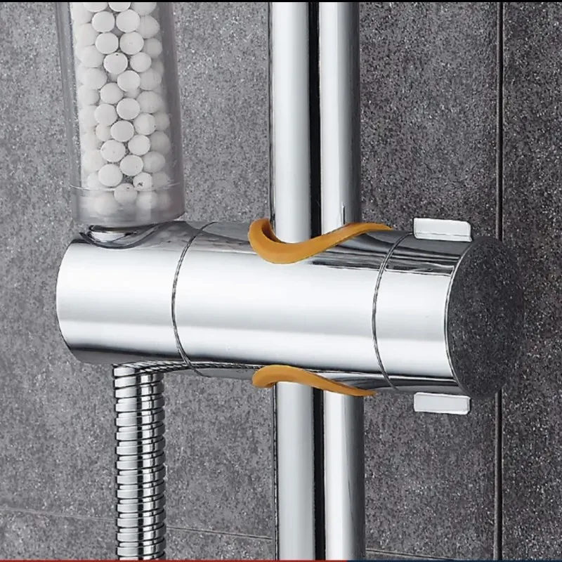 

Shower Head Holders 360 Degree Rotate Silver ABS Adjustable 22-25 MM Bathroom Shower Bracket Slide Bars Bathroom Accessory Rack