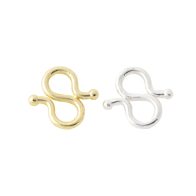 

50 шт. белое K/позолоченное ожерелье S-образные пуговицы браслет ожерелье с пряжкой Diy Ювелирные изделия медные застежки и Крючки Аксессуары