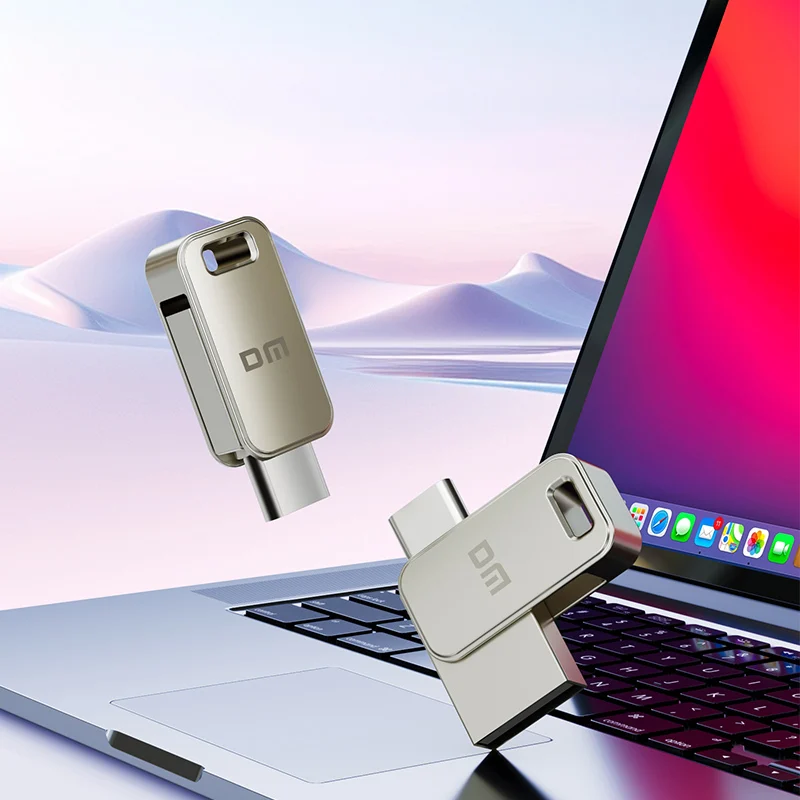 Фото DM PD060 Двухпортовый флеш-накопитель USB 3.2 Gen1 Type-C + Type-A OTG для Android / iOS / ПК / Mac №3