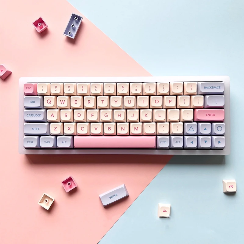 

Marshmallow Pink Cute Keycap XDA Height PBT Sublimation132 Key Game Mechanical Keyboard Keycap Fit 75v3ciy68/84/87/104/108/98