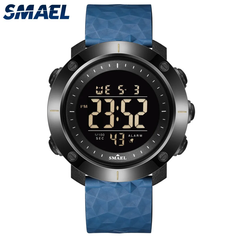 

Digital Watch Men LED Display SMAEL Male Watch Sport Watches for Men Waterproof relogio masculino1385C White Digital Watches Men