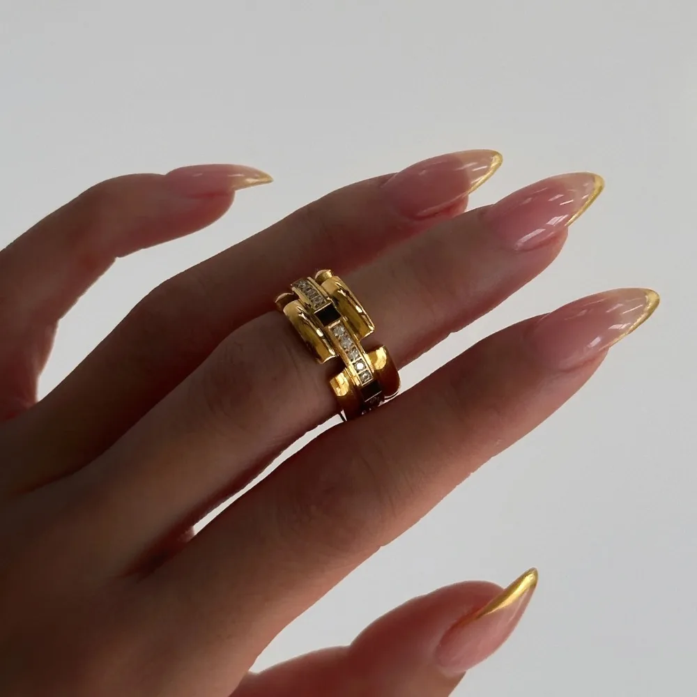 Женские винтажные кольца из нержавеющей стали с фианитом 18 к