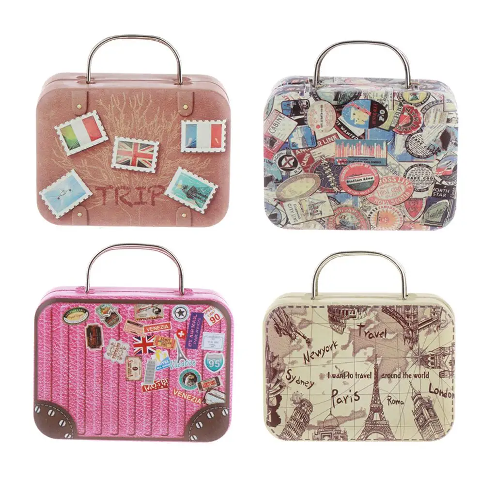 

1/6 Doll Dollhouse Miniature Toy Retro Trunk Box Suitcase Luggage Traveling Case