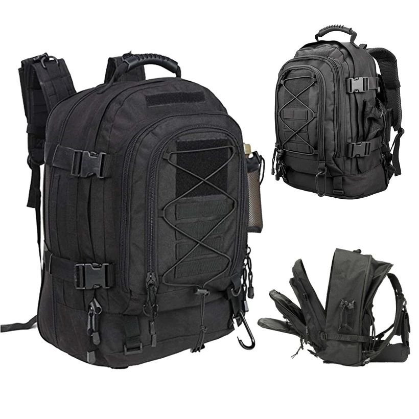 

60L Tactical Backpack Outdoor Hiking Camping Trekking Bag Waterproof Black Military Backpacks for Men Laptop Travel Backpack