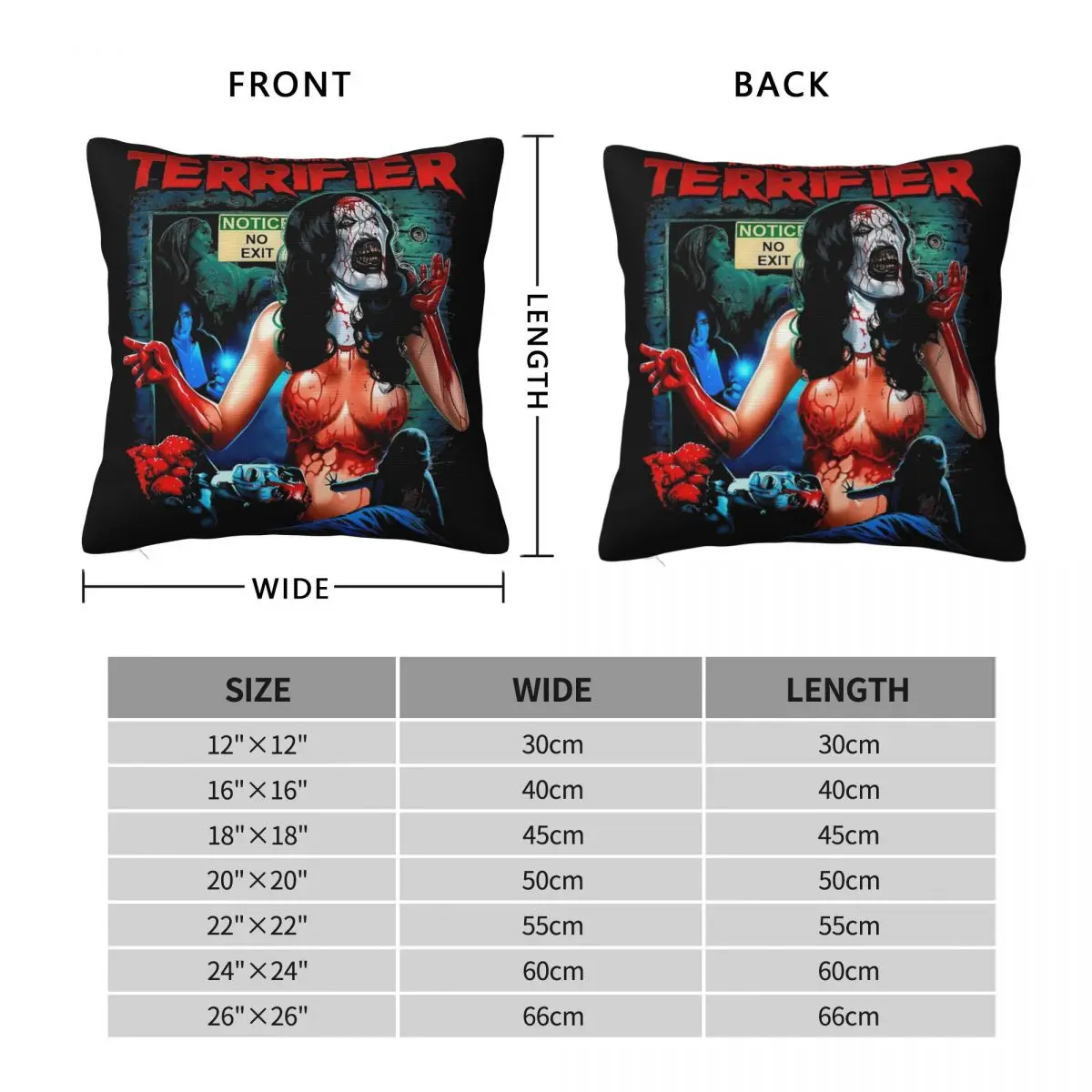 Домашний декор в стиле ретро Terrifier 3 фильм наволочки с клоуном квадратные разных