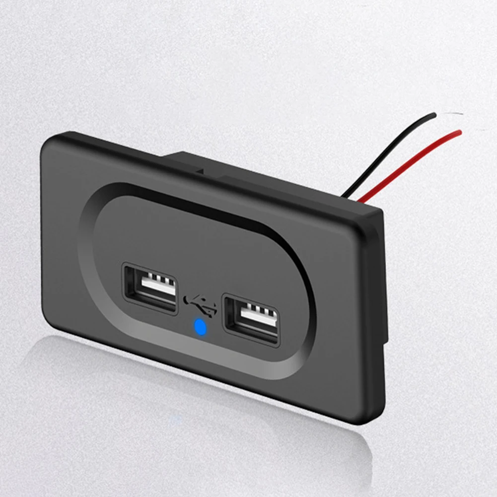 

12V 3.1A Dual USB Charger Power Socket Adapter Charging Panel Mount With LED Light For Motorbike Car Boat ATV UTV Camper Caravan