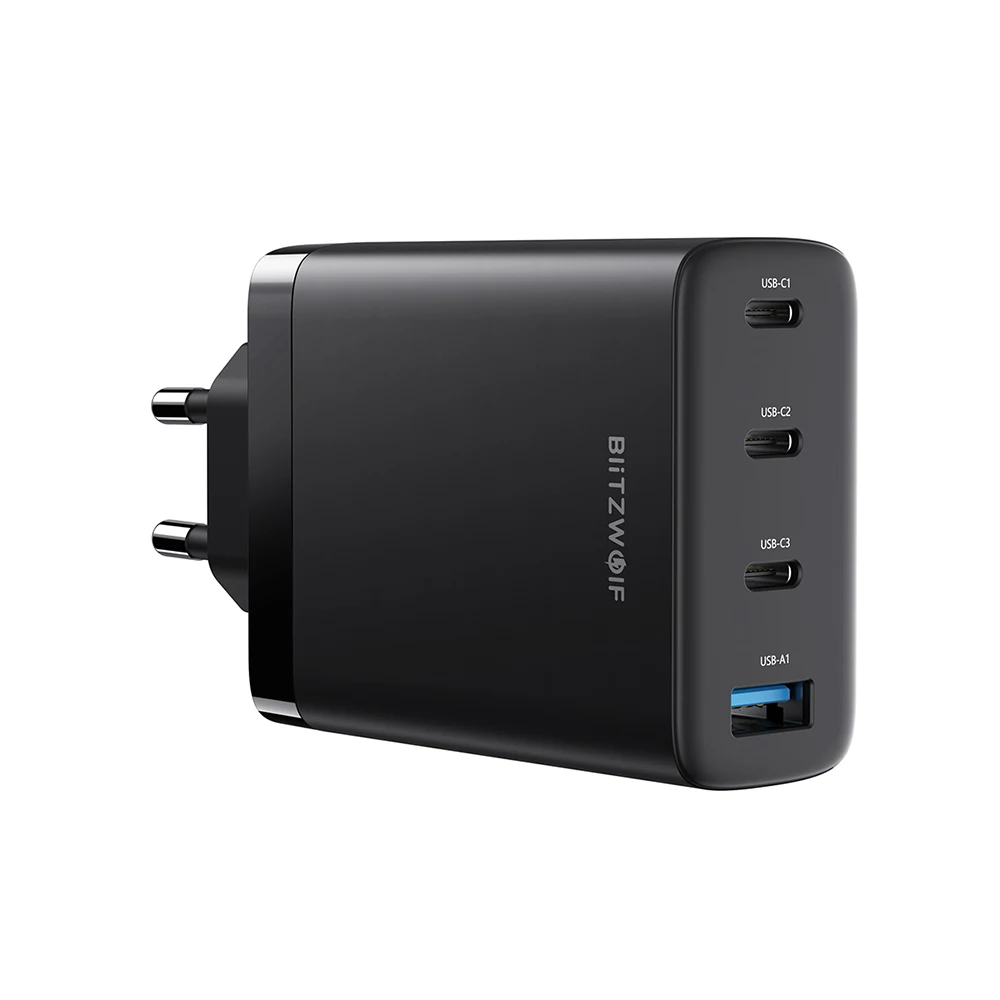 

BlitzWolf BW-S23 100W 4 Ports GaN Wall Charger Dual 100W USB-C PPS PD3.0 QC3.0 SCP Fast Charging For iPhone 3C1A Chargers