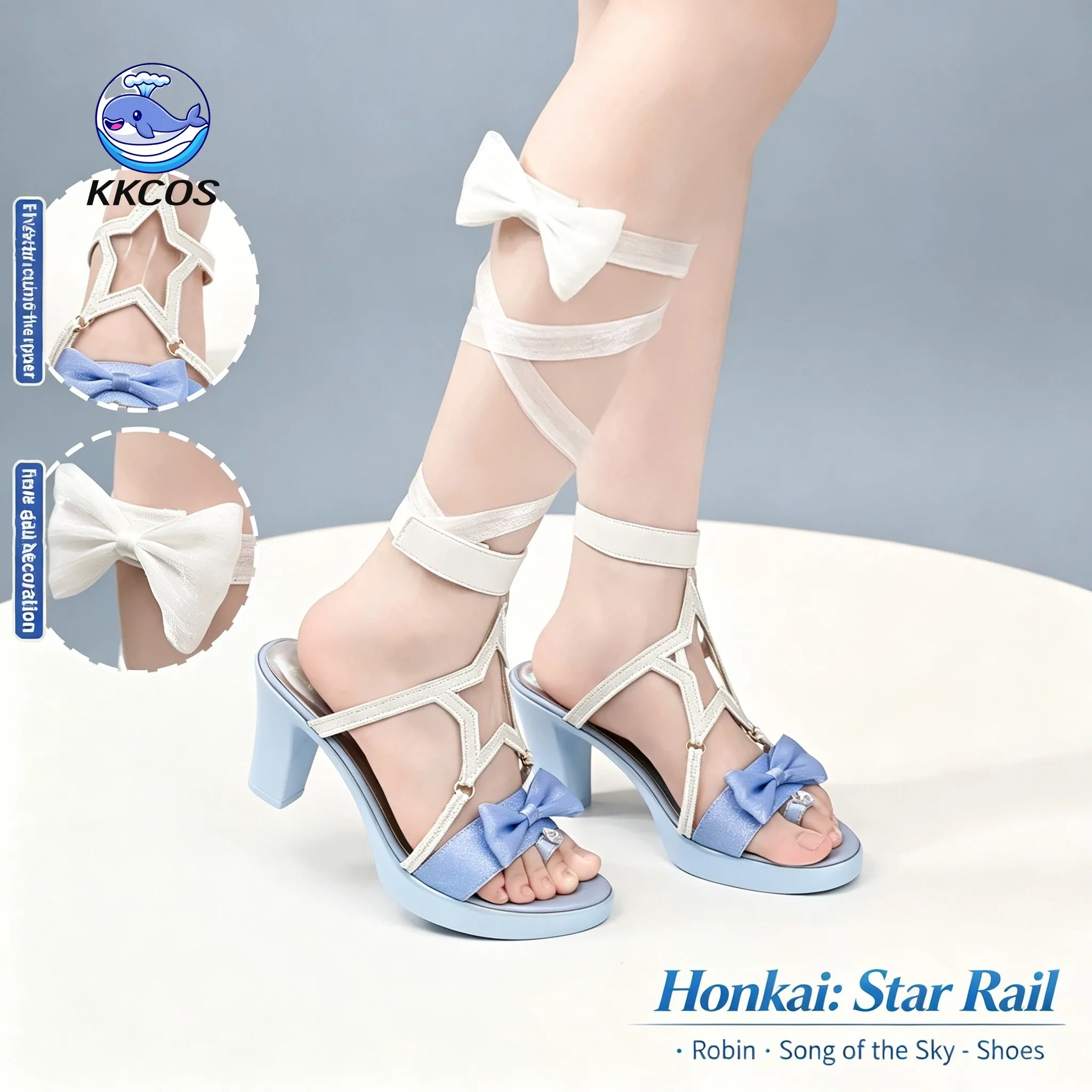 Фото KKCos Honkai: Star Rail Робин Косплей Обувь на высоком каблуке, аксессуары, размеры 35-42, обувь для Хэллоуина и Комик-Кона №2