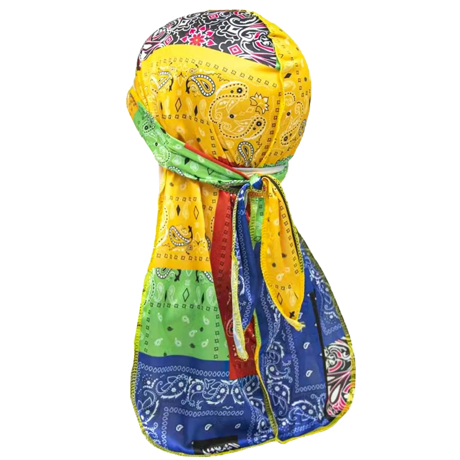 Шелковистые банданы Durags с принтом пейсли для мужчин байкерская повязка на голову