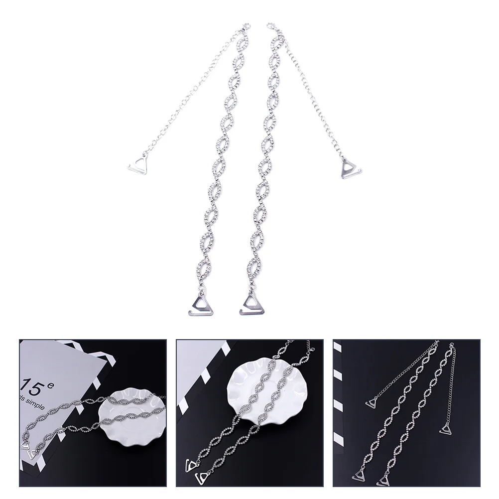 

8-Word Rhinestone Shoulder Strap Charming Belts Adjustable Practical Accessories Metallic Holders Straps