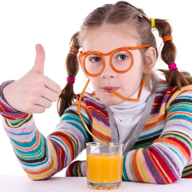 

10/24pcs Glasses Straws Drinking Straws Funny Eyewear Straws Party Supplies DIY Eyeglasses Straw Party Funny Costume Props