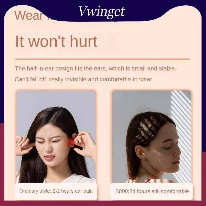 

Noise Reduction Wireless Headset 10m Sports Headphones Sweat-proof And Waterproof S800 Sleep Headset Semi-in-ear Design