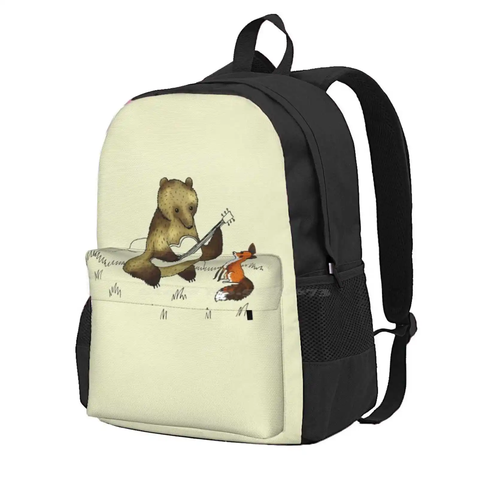 Рюкзак школьный Bear & Fox модный милый детский портфель с медведем и лисой Тимофей
