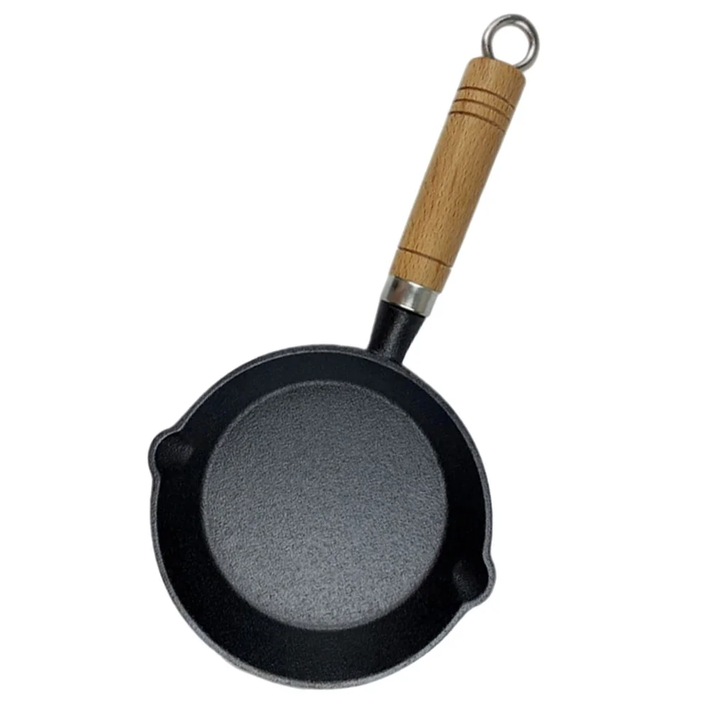 

Portable Pot Nonstick Breakfast Pan Handled Oil Mini Iron Skillet Small Cooking Egg Pans Fry