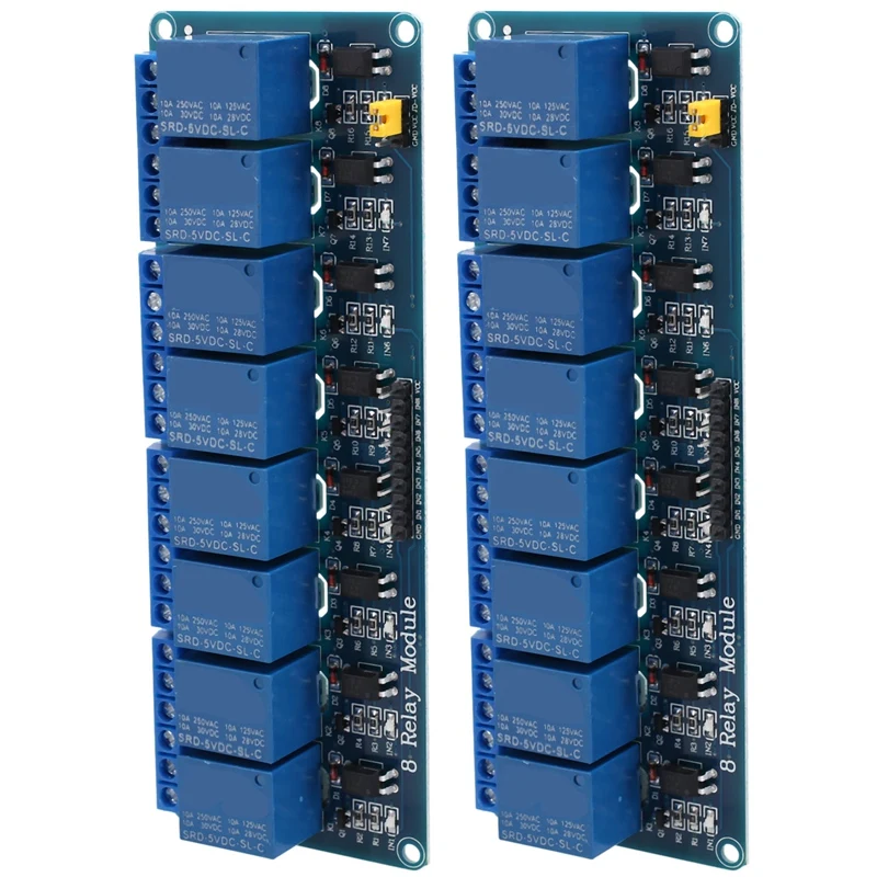 

Релейный модуль постоянного тока 5 в с оптроном для UNO R3 MEGA 2560 1280 DSP ARM PIC AVR STM32 Rasp-Berry Pi, 2 шт., 8 каналов