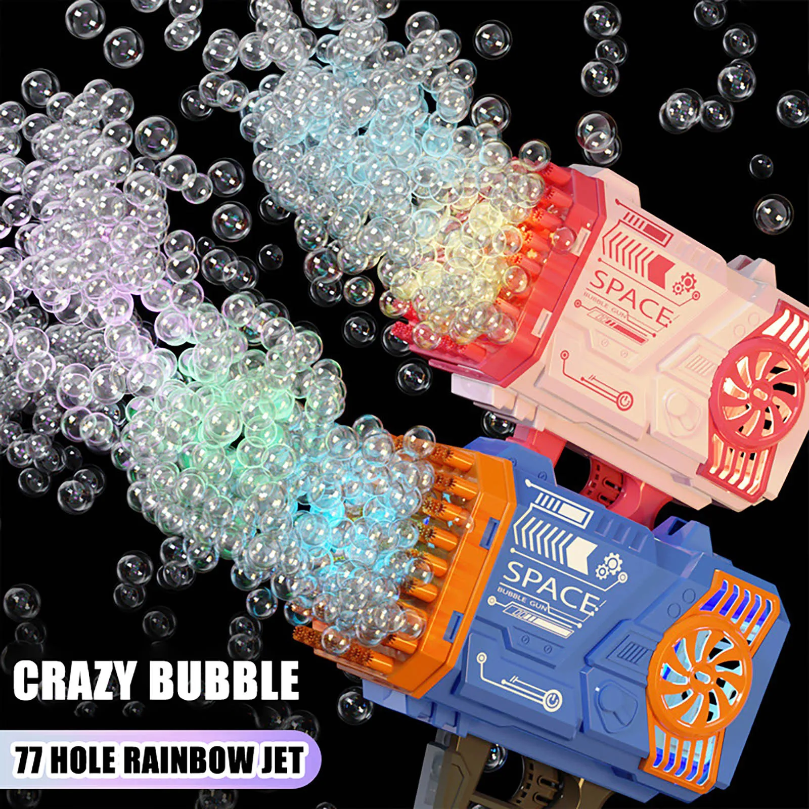 

Big Electric Bubble Gun Gatlin Bubble Gun 77 Holes Machine Soap Bubbles Magic Bubble For Children Automatic Bazooka Bubbles Gun