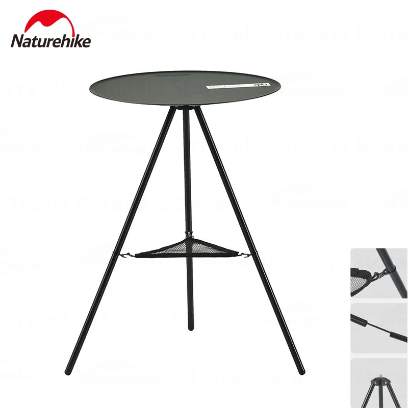 

Naturehike Outdoor 350g/470g Lightweight Portable Aluminum Alloy Side Table Camping Tourist Leisure Round Tea Table Storage Rack