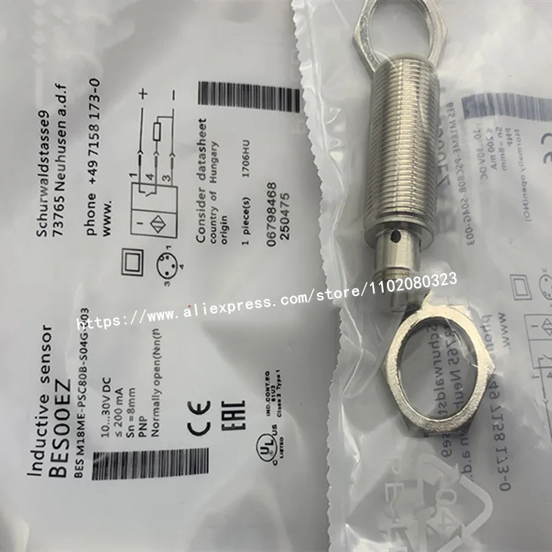 Новый Индуктивный датчик BES00EZ BES M18ME-PSC80B-S04G-003, 3 шт.