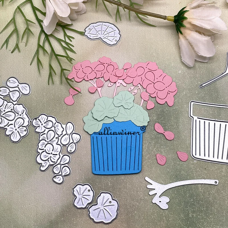 

Новинка цветочный горшок цветочный кластер Сделай Сам ремесло металлическая высечка Скрапбукинг ремесленный шаблон трафаретные штампы