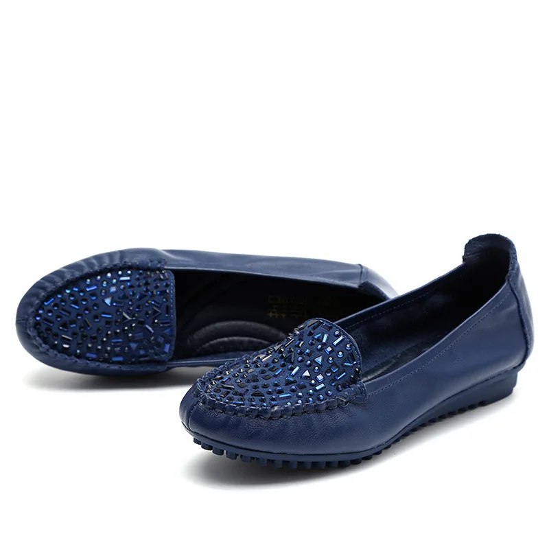 Leather Women's Shoes Casual Slip-on Loafers Ladies Casual Shoes Black Moccasins Sneakers Comfortable Flat Shoes Zapatos Mujer