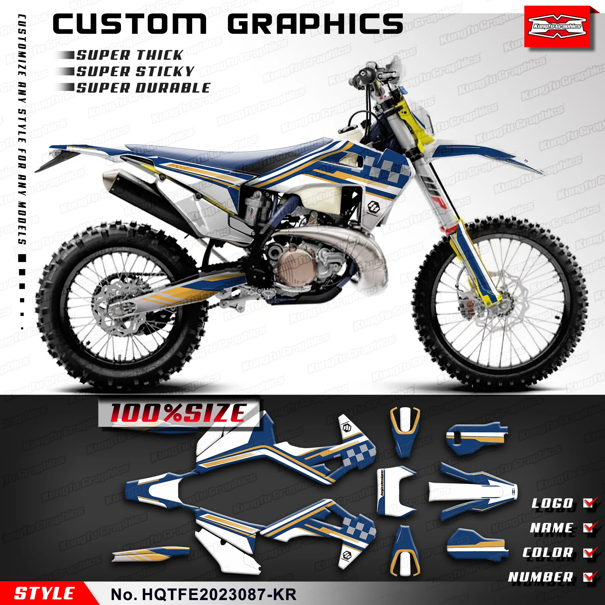 KUNGFU графические мотоциклетные наклейки графика для Husqvarna TE FE TC FC TX FX FS 2019-2023