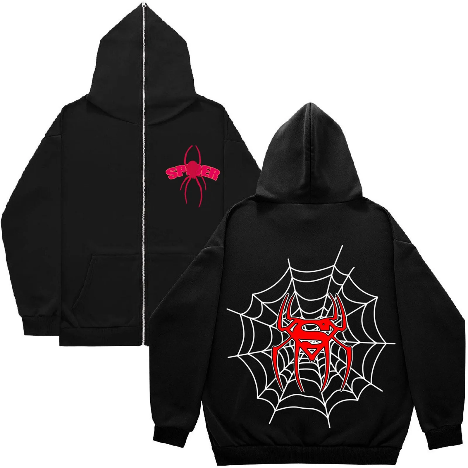 

Spider Graphic Hoodies Hip-Pop Y2k Sweetshirts Streetwear Sportswear Basic Pullover Top Casual Casual Men'S All-Match Sudaderas