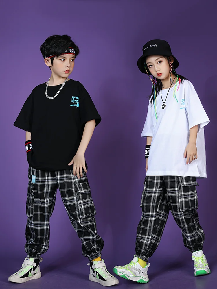 

Summer Street Dance Children's Set Handsome Boys Hip Hop Drum Training Suit Girls Loose Jazz Dance Performance Suit