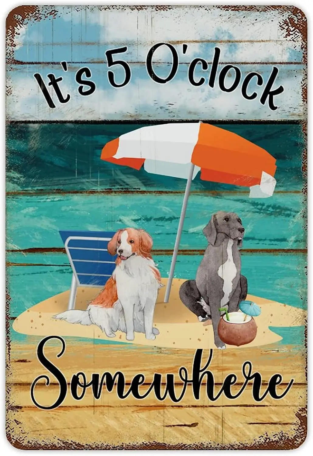 

Funny Pet Dog Friends Tin Plaque Blue Wood Grain Metal Sign Inspirational Quotes Painting Garden Welcome Iron Poster Painting