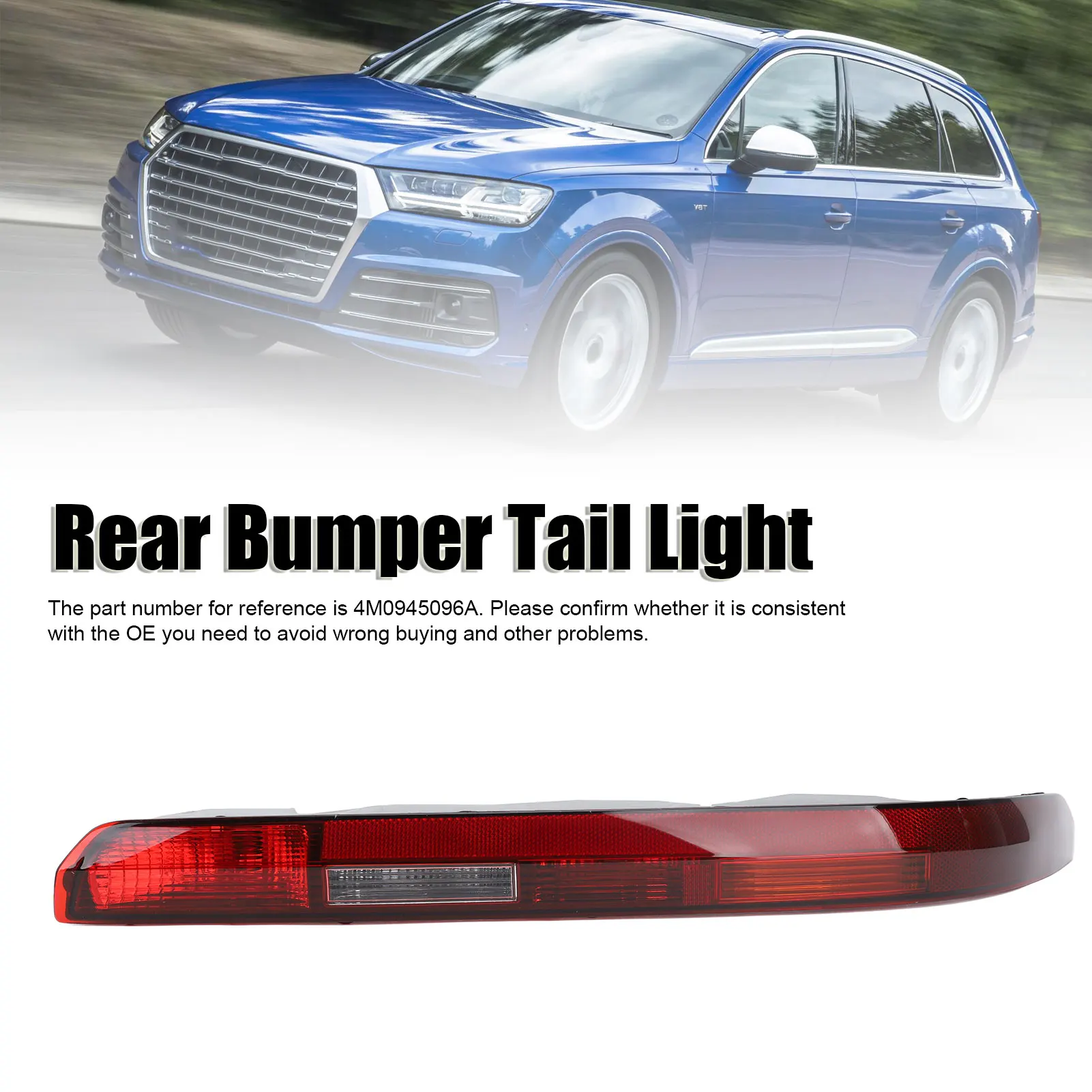

Rear Bumper Tail Light High Brightness Stylish Lower Right Tail Light For Audi Q7 2016 to 2019 Replacement Accessories Eletric