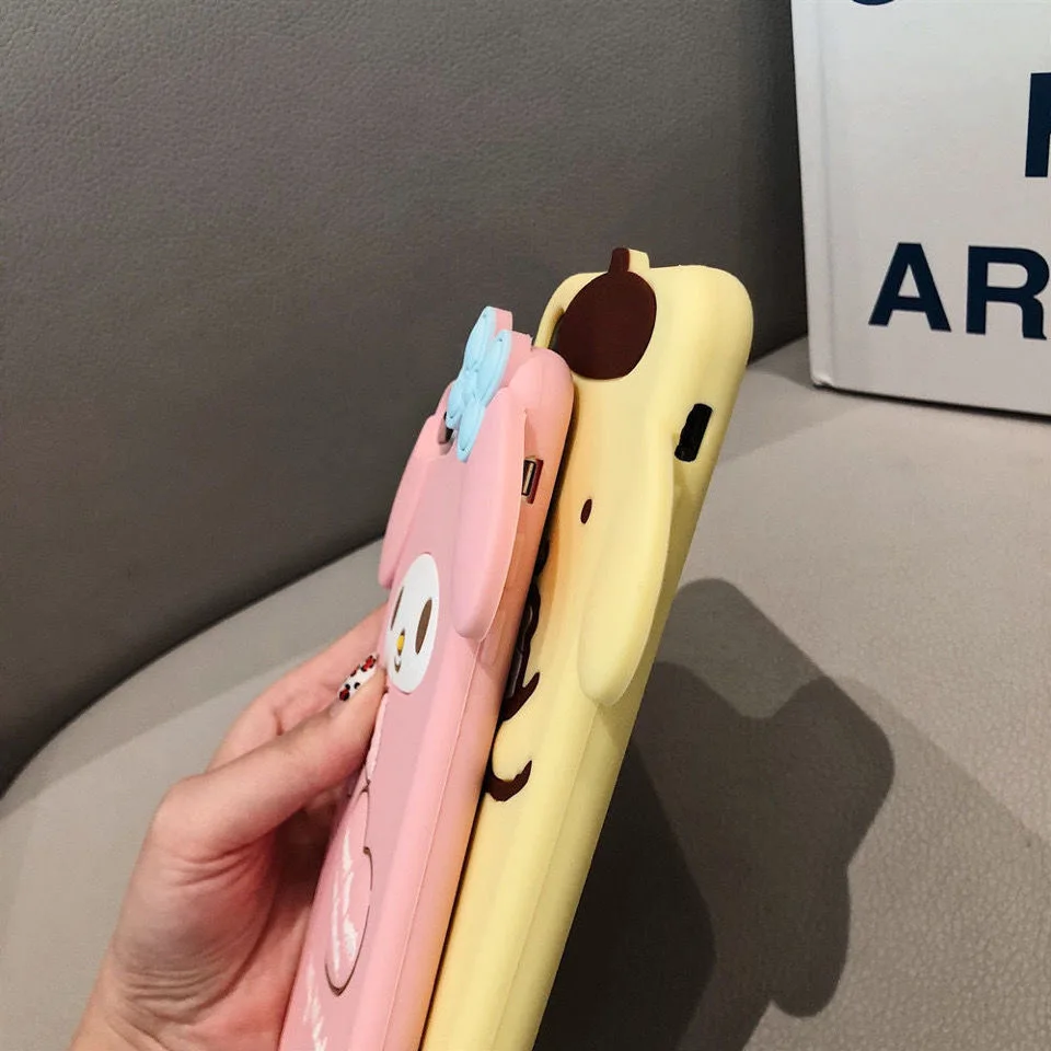 Pom Pom Purin Cinnamoroll My Melody 3D Stereoscopic Phone Cases For iPhone 11 Pro Max XR XS MAX X Back Cover