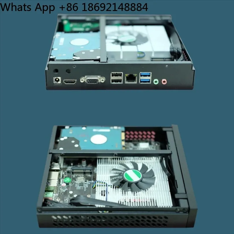 Фото DX01 миниатюрный тонкий корпус ITX, бесшумный промышленный компьютер для управления, полувысокий, с задним креплением. №3