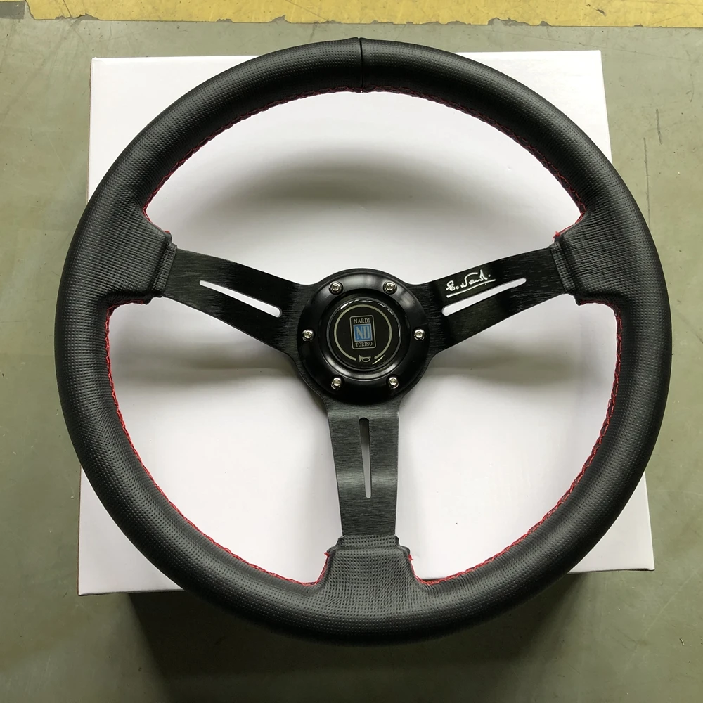

JDM 14 дюймов гоночное рулевое колесо NARDI Универсальный Автомобильный Дрифт волокно кожа рулевое колесо Volantes для VW HONDA TOYOTA BMW Nissan