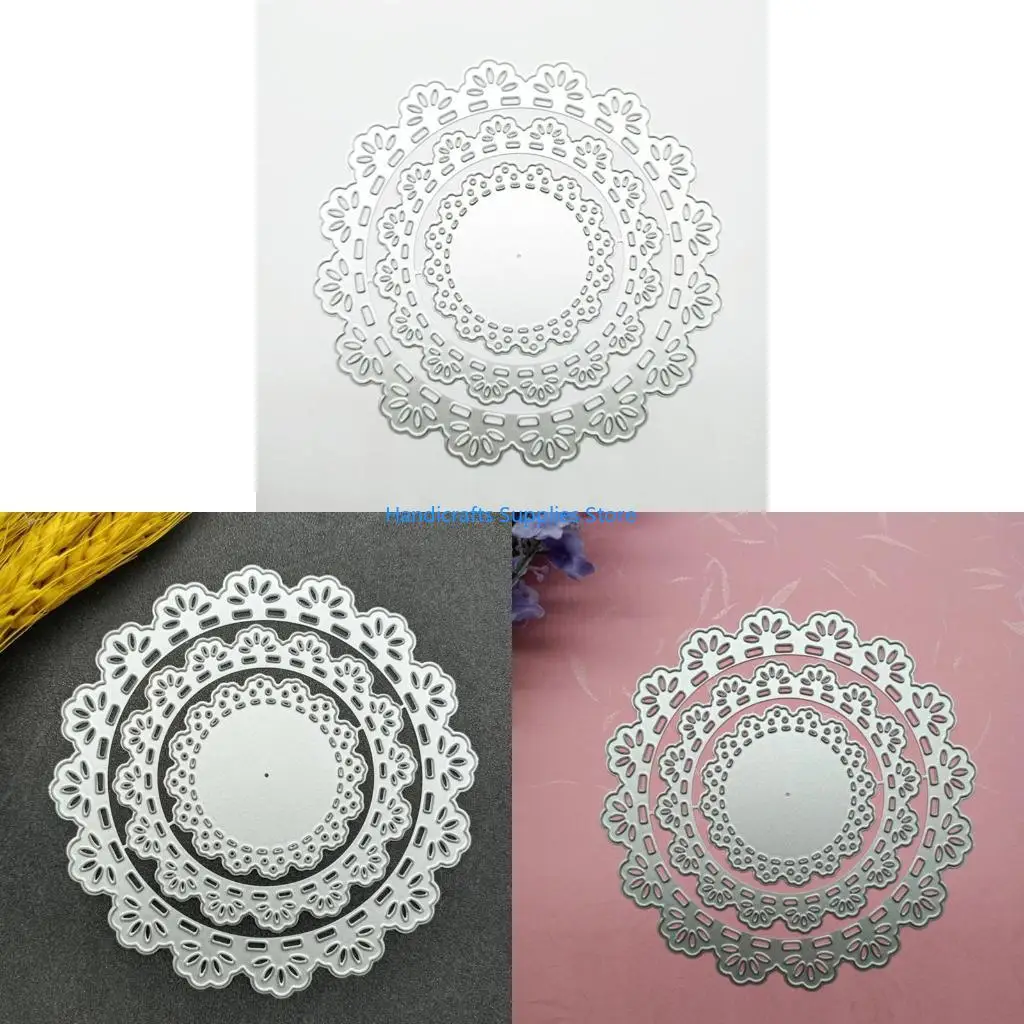 Фото R1WA Cricle Cutting Dies Кружевные высечки 4,8 дюйма для изготовления карт DIY Альбом Бумажные поделки №1