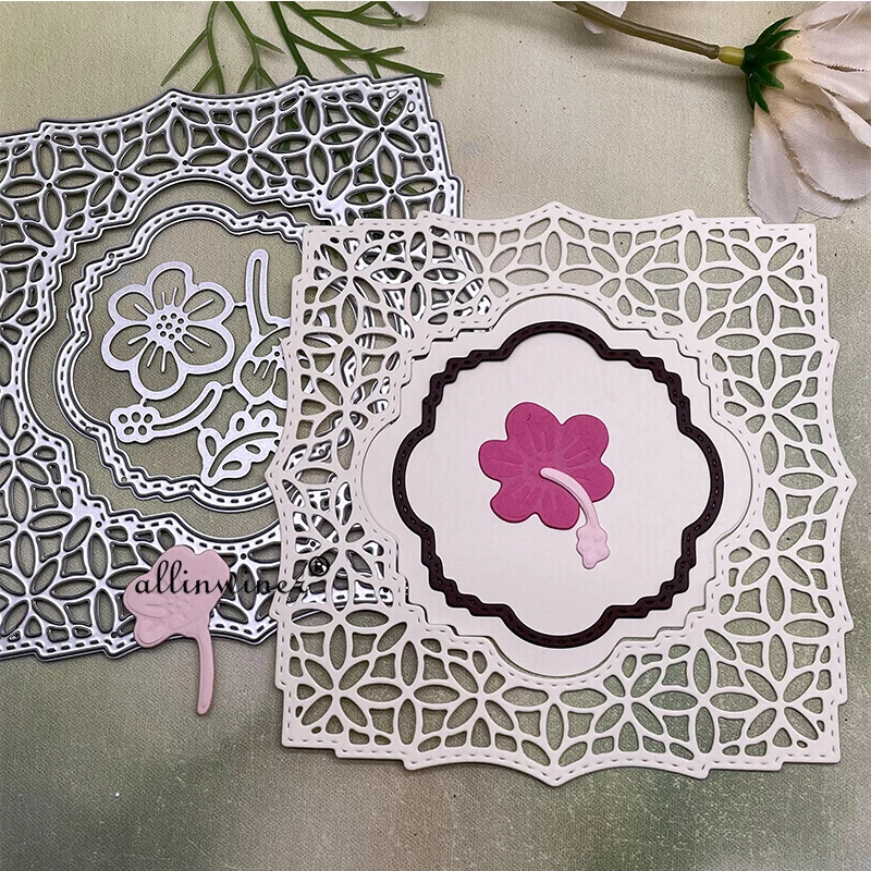 

Irregular frame of flowers Metal Cutting Dies Stencils Die Cut for DIY Scrapbooking Album Paper Card Embossing