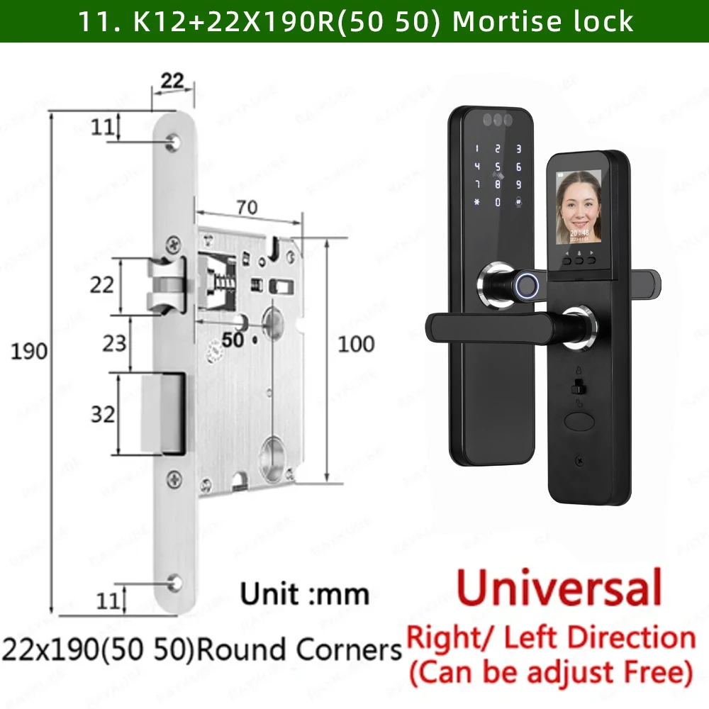 

RAYKUBE K12 Умный дверной замок с распознаванием лиц