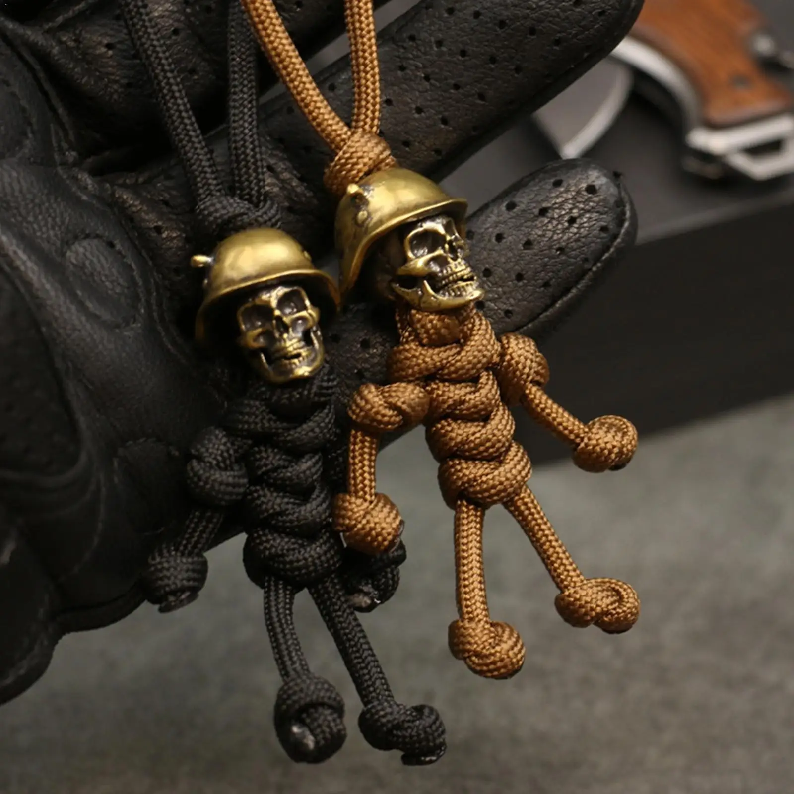 Брелок «скелет» в виде черепа, забавная страшная новинка, брелок для автомобиля, байкера, плетеная веревка, Паракорд, сумка-Бадди, подвесная игрушка