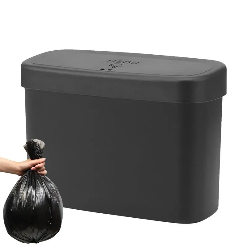 w drzwiach samochodu Kosz na śmieci Uroczy szczelny samochodowy kosz Mały automatyczny przenośny Łatwa wyskakująca pokrywka Akcesoria