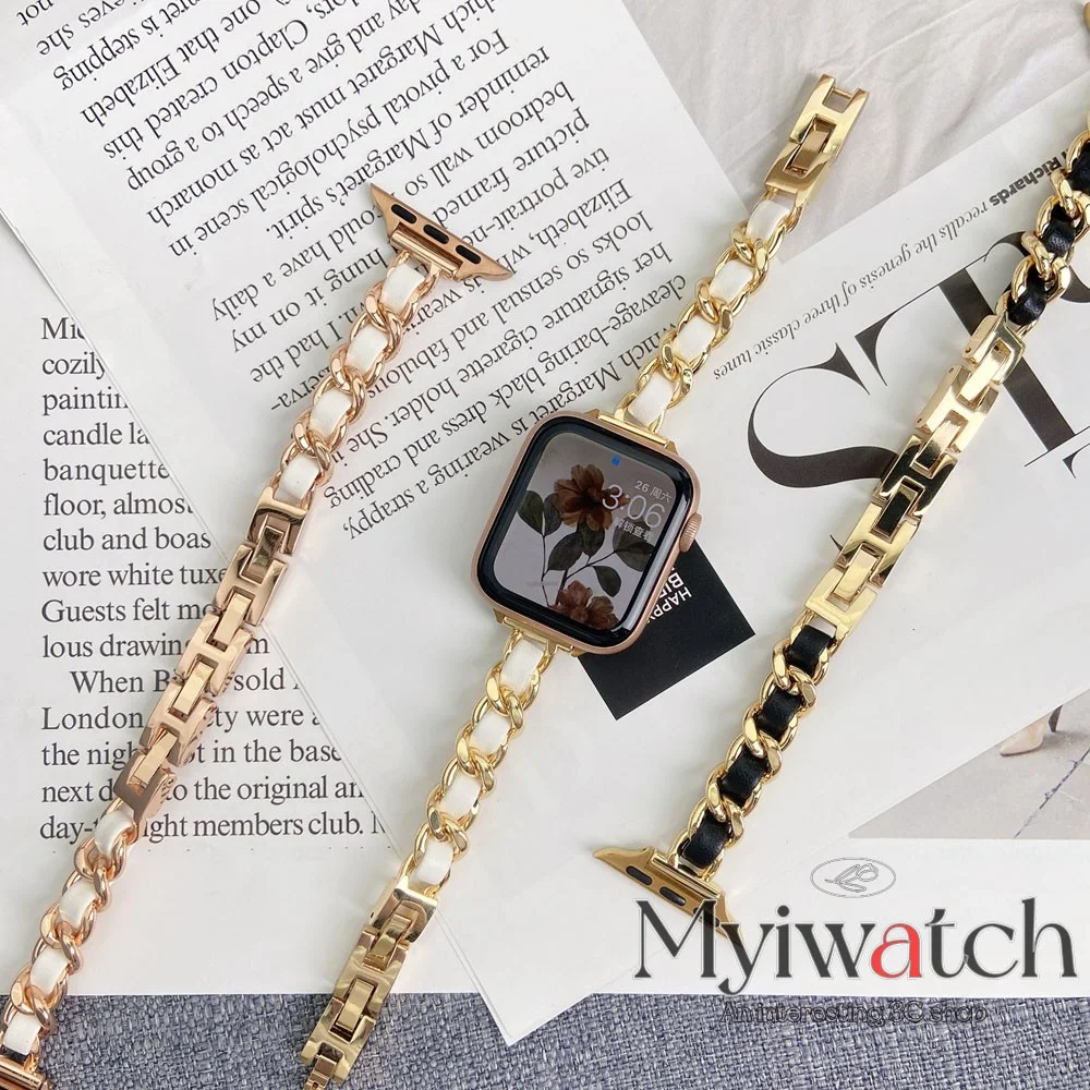 

Ремешок для часов Apple Watch iwatch 8 7 6 5 4 SE 3, маленький кожаный браслет для женщин, браслет на талию 49 мм 45 мм 41 мм 38 мм 40 мм 42 мм 44 мм