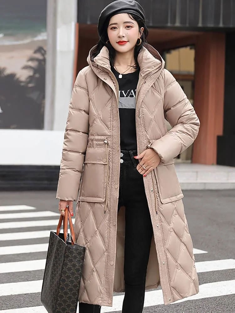 Long Women's Parkas Hooded 2022 New Casual Winter Jacket Women Loose Cotton Padded Thick Female Winter Coat Clothes